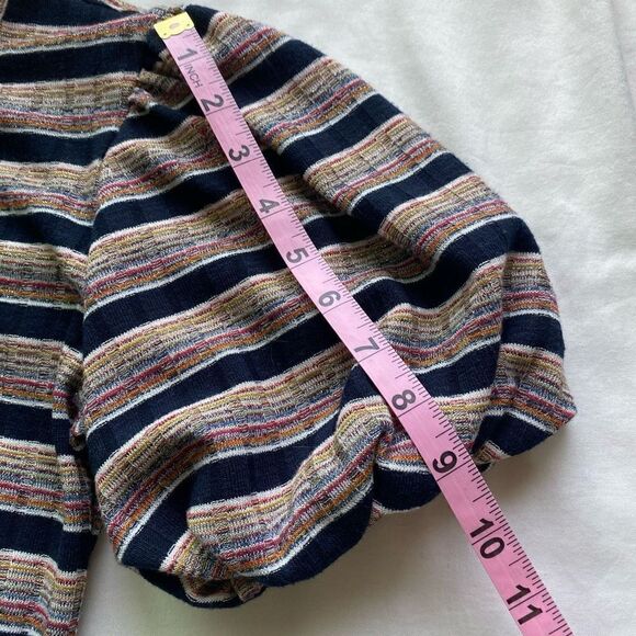 Ebba Dress Lightweight Knit Puffy Short Sleeves 
Striped Keyhole neckline Adorab - Picture 10 of 12